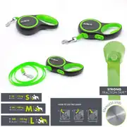 M-PETS Liberty Otomatik Köpek Gezdirme Kayışı Şerit 8MT Yeşil Large 1