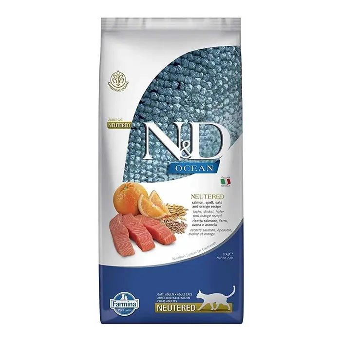 N&D Düşük Tahıllı Somonlu Kısırlaştırılmış Kedi Maması 10 Kg