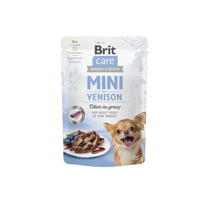Brit Care Mini Geyik Etli Soslu Küçük Irk Yetişkin Köpek Yaş Maması 85gr