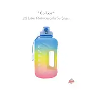 Fitmart Carboy Motivasyonlu Su Şişesi 2.2 Litre Gökkuşağı 1