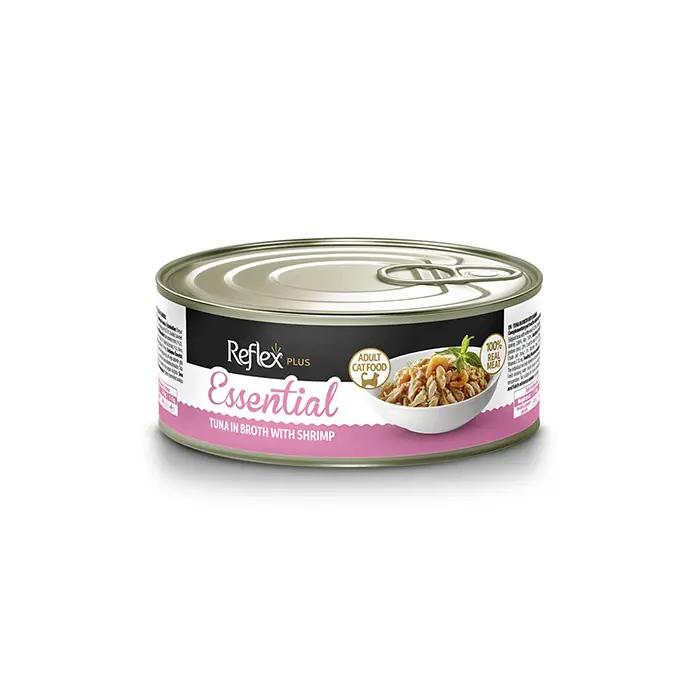 Reflex Plus Essential Et Suyunda Ton Balıklı ve Karidesli Yetişkin Kedi Konservesi 70gr