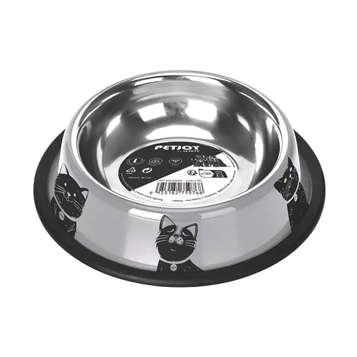 M-PETS Petjoy Catfamily Çelik Mama Kabı Large 910ml