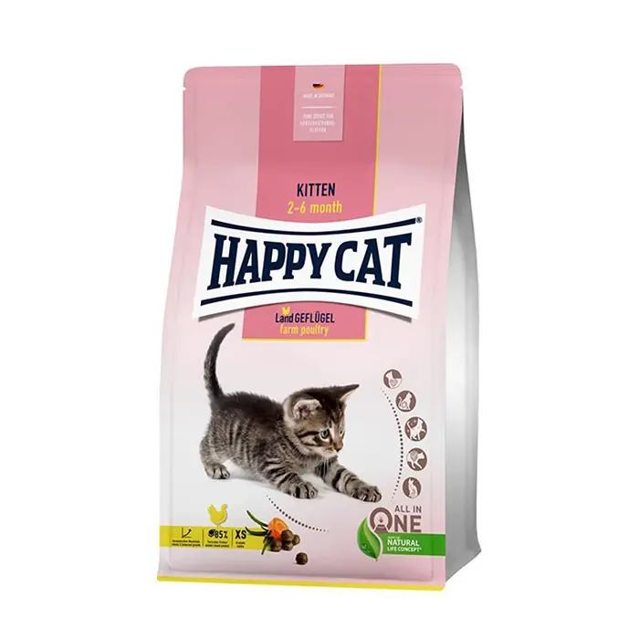 Happy Cat Kitten Kümes Hayvanlı ve Somonlu Yavru Kedi Maması 4 kg