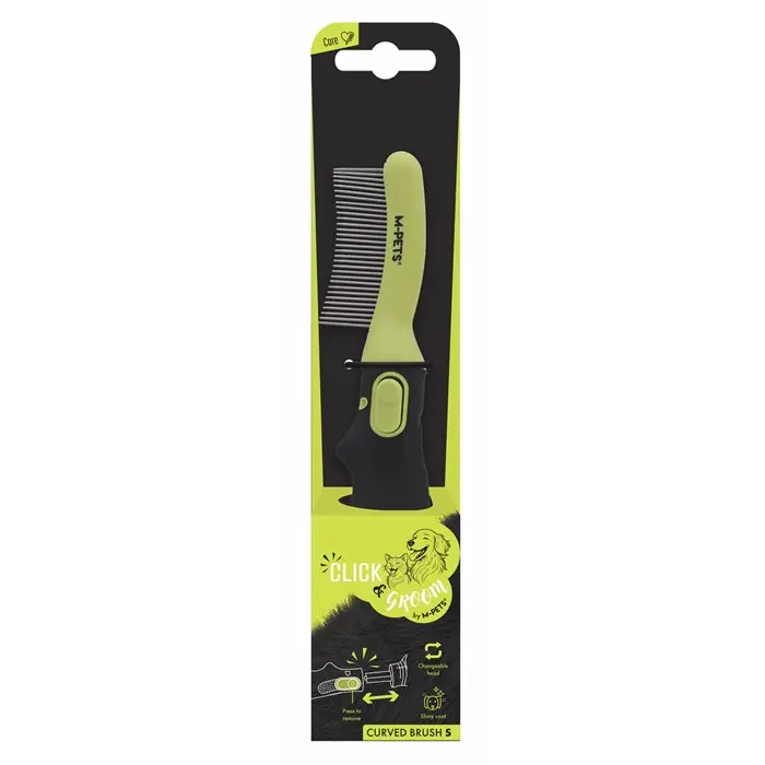 M-Pets Click and Groom Kedi ve Köpekler İçin Kavisli Tarak Small