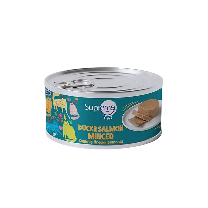 Supreme Kıyılmış Ördek-Somon Kedi Yaş Maması 85gr