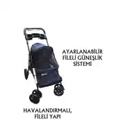 Tommy Evcil Hayvan Taşıma Puseti 74,5x46,5x97,5cm Lacivert 4