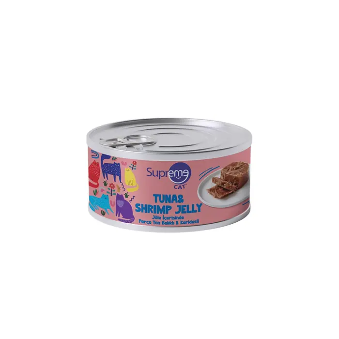 Supreme Jöleli Parça Etli Tonbalıklı Karidesli Yaş Kedi Maması 85gr