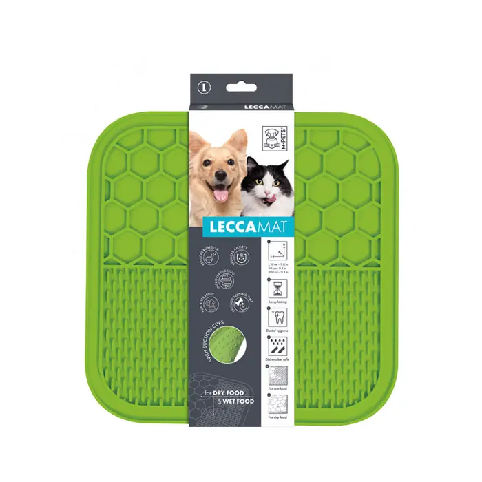 LeccaMat Kare Şekilli Kedi Köpek Ödül Yalama Aparatı Yeşil 30x30cm