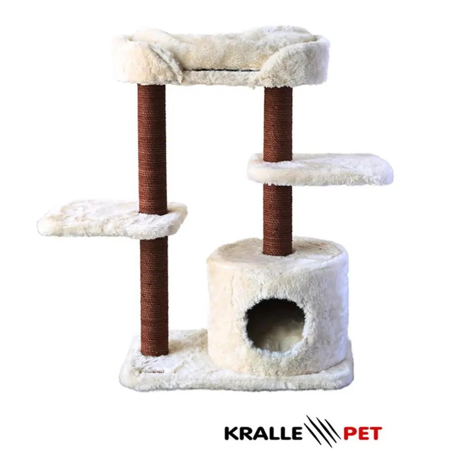 Kralle Yuvalı ve Oturaklı Kedi Tırmalama 1036model Krem