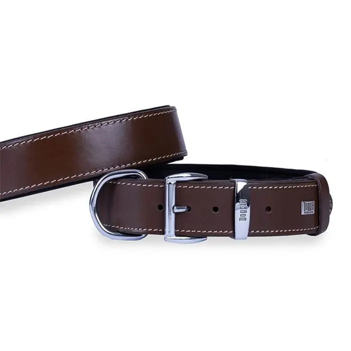 Doggie Yumuşak Dokulu Sade Köpek Boyun Tasması Brown 4x52-60cm