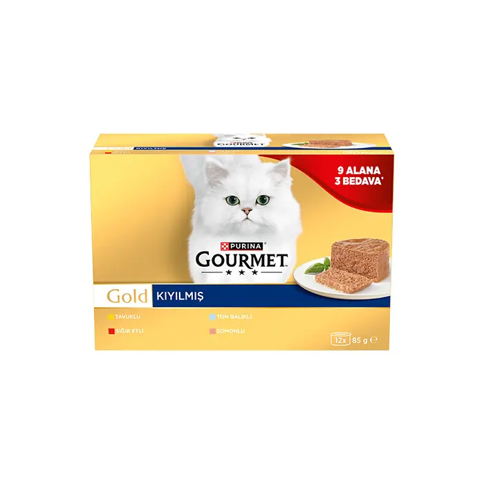 Gourmet Gold Box Kıyılmış Seri Kedi Yaş Maması 85 Gr 12 Al 9 Öde