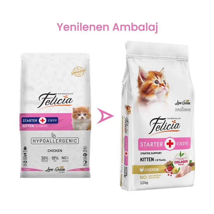 Felicia Az Tahıllı Yavru Tavuklu HypoAllergenic Kedi Maması 12 Kg