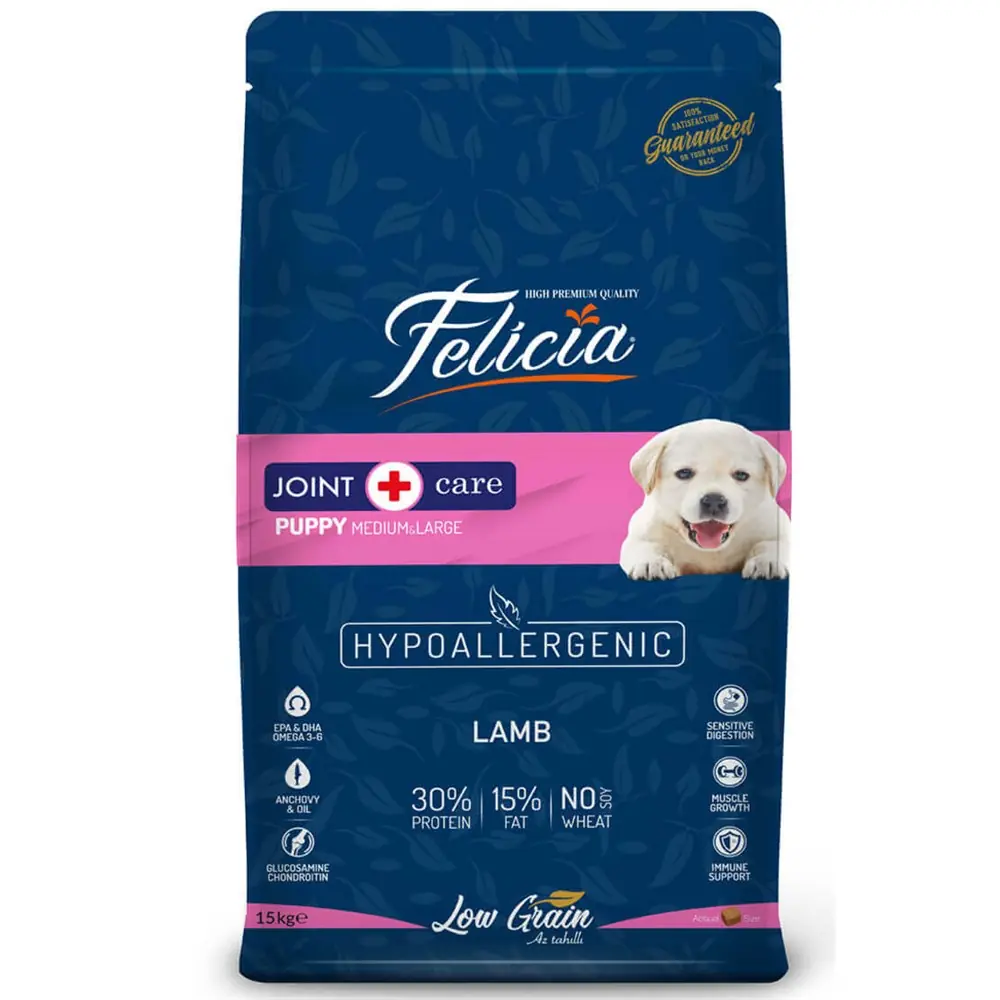 Felicia Az Tahıllı Yavru Kuzulu Medium Large Breed HypoAllergenic Köpek Maması 3 Kg