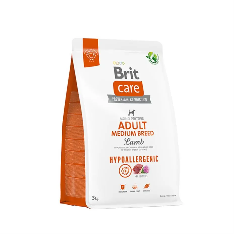 Brit Care Hypoallergenic Adult Medium Breed Kuzu Etli Orta Irk Yetişkin Köpek Maması 3 Kg