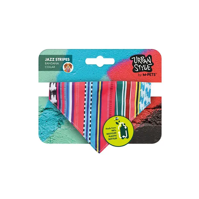 M-PETS Urban Style Jazz Stripes Collar Köpek Bandana Xsmall
