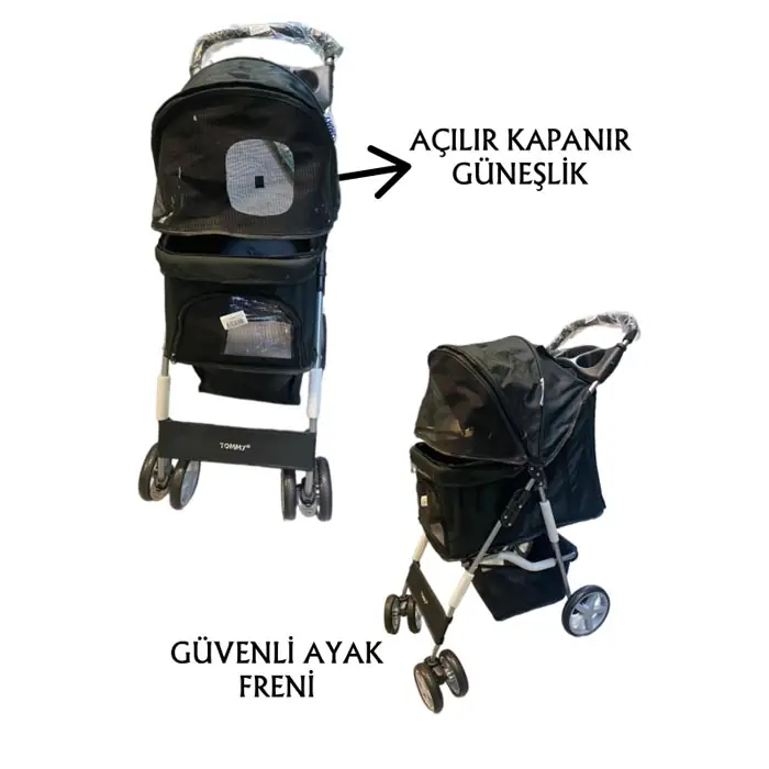 Tommy Evcil Hayvan Taşıma Puseti 82x46x99cm Siyah