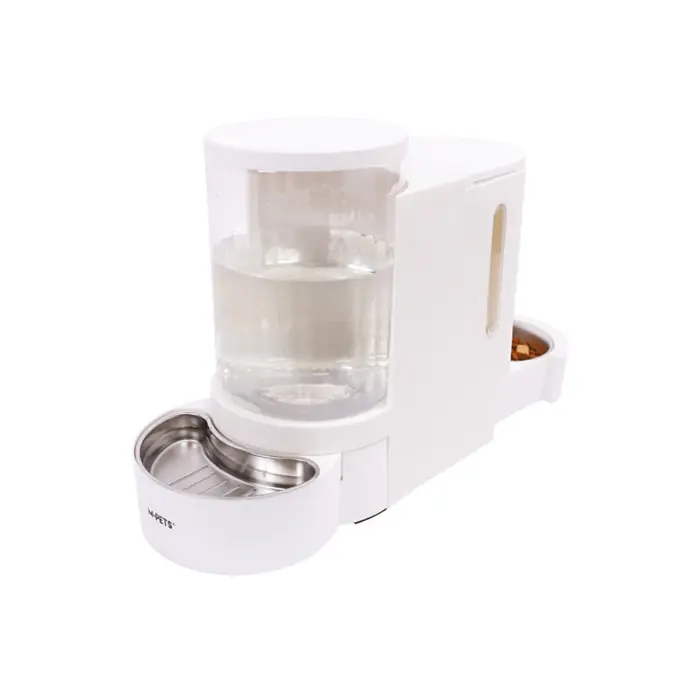 M-PETS Duplo Hazneli Mama ve Su Kabı Beyaz 3Litre-1.3Kg
