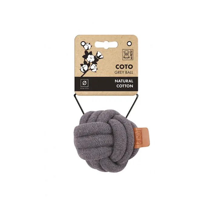 M-PETS COTO Örgü Top Köpek Oyuncağı Gri 9,5cm