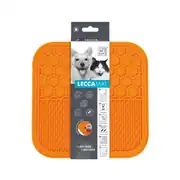LeccaMat Kare Şekilli Kedi Köpek Ödül Yalama Aparatı Turuncu 21x21cm 1