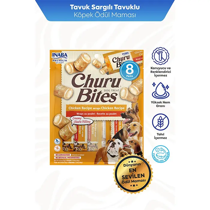 INABA Churu Bites Tavuklu Köpek Ödül Maması 8 Adet