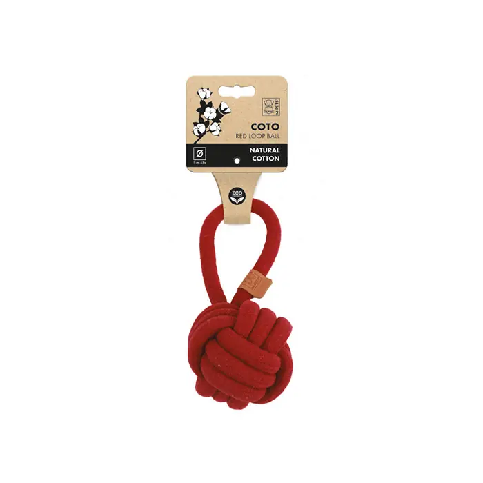 M-PETS COTO Red Loop Ball Örgü Çekmeli Köpek Oyuncağı 11Cm