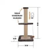 Lotus Tekli Gri Kedi Tırmalama 66Cm 6