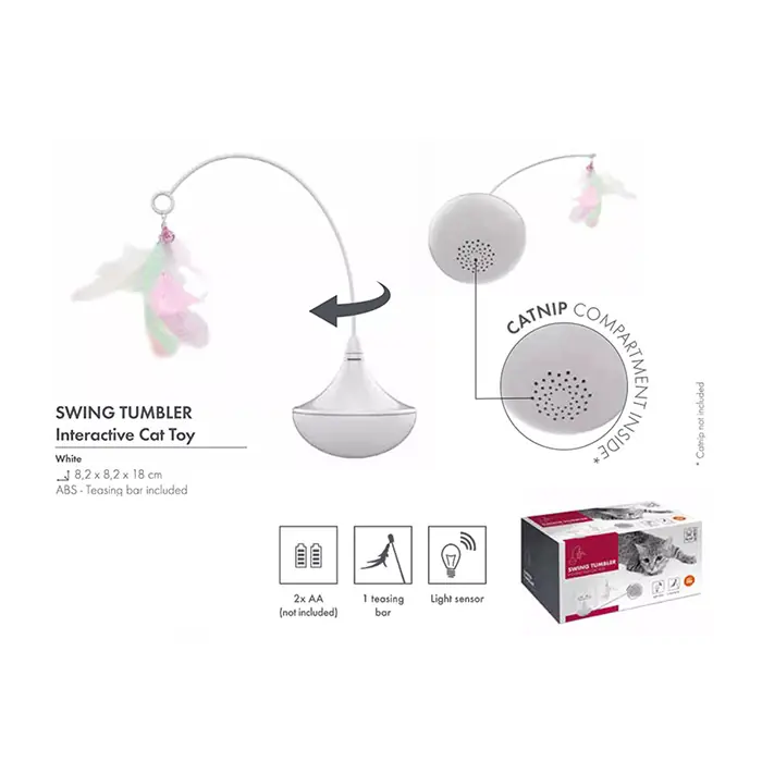M-PETS Swing İnteraktif Kedi Oyuncağı Beyaz