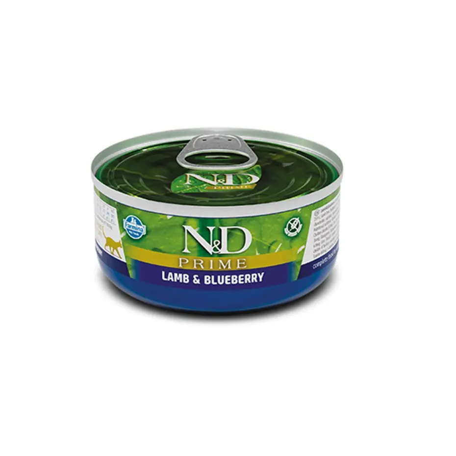 N&D Kuzu Etli Yaban Mersinli Yetişkin Kedi Konservesi 70g
