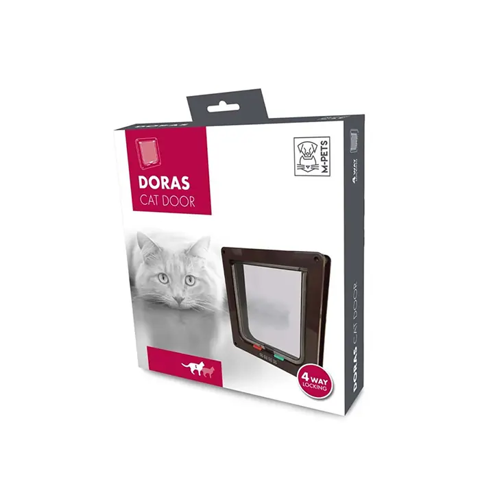 M-Pets Doras Kedi Kapısı 4 Yollu Kahverengi
