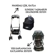 Tommy Evcil Hayvan Taşıma Puseti 65x45x95cm Siyah 2