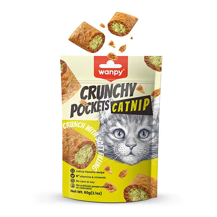 Wanpy Crunchy Pockets Kedi Otlu ve Tavuklu Kedi Ödülü 60 gr
