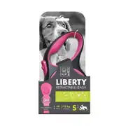 M-PETS Liberty Otomatik Gezdirme Kayışı Şerit 3mt Pembe Small 1