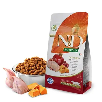 N&D Tahılsız Bıldırcın Etli Balkabaklı Kısırlaştırılmış Kedi Maması 5 Kg