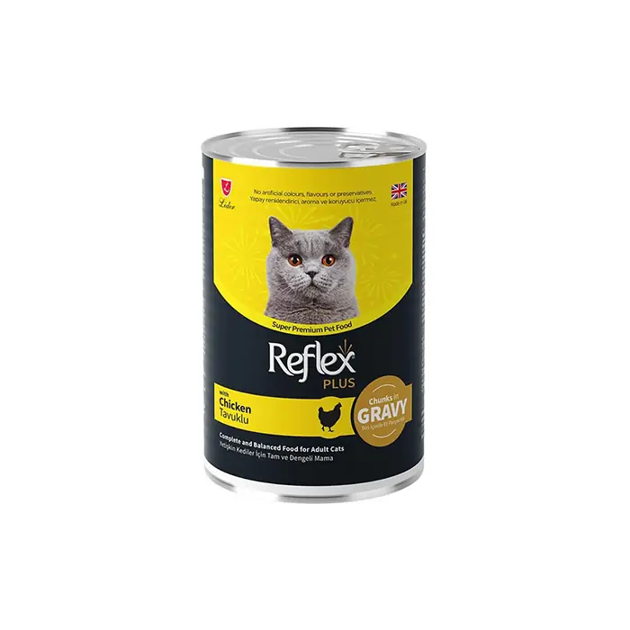 Reflex Plus Sos İçinde Et Parçacıklı Tavuklu Yetişkin Kedi Maması 400gr