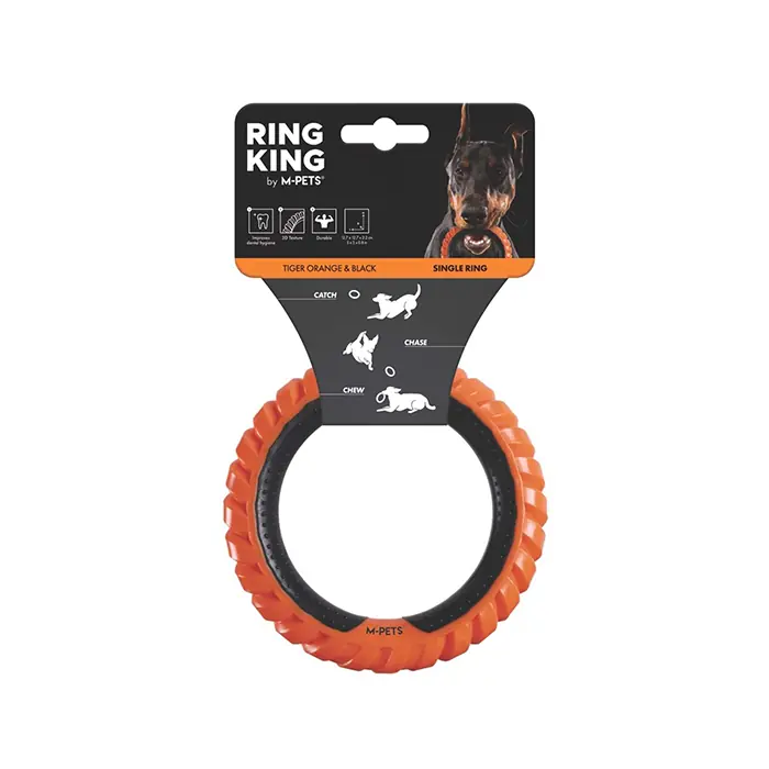 M-Pets Ring King Köpek Oyuncağı Single Turuncu Siyah