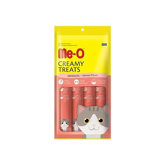 Me-O Creamy Treats Somonlu Ek Besin ve Kedi Ödülü 4x15gr