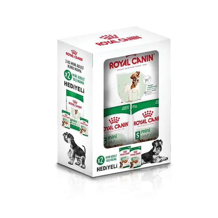 Royal Canin BOX Mini Adult Küçük Irk Köpek Maması 2 Kg + 2 Adet Yaş Mama Hediyeli!
