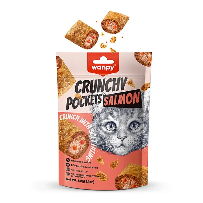 Wanpy Crunchy Pockets Somonlu ve Havyarlı Kedi Ödülü 60 gr