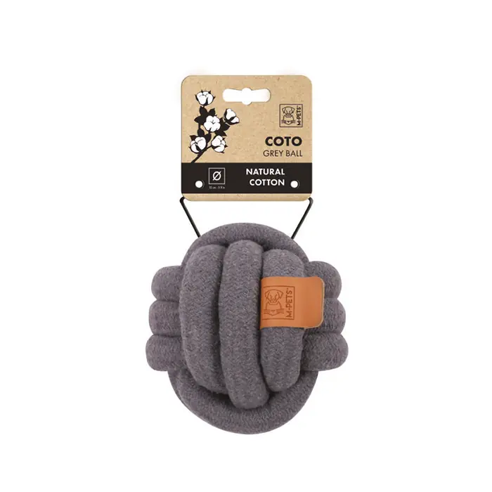 M-PETS COTO Örgü Top Köpek Oyuncağı Gri 15cm
