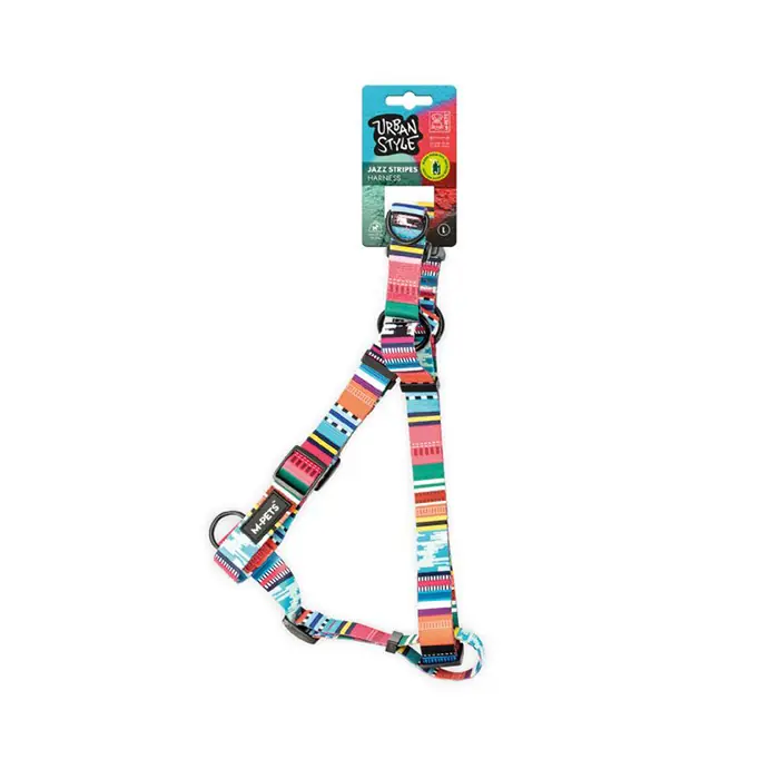 M-PETS Urban Style Jazz Stripes Köpek Göğüs Tasması Large