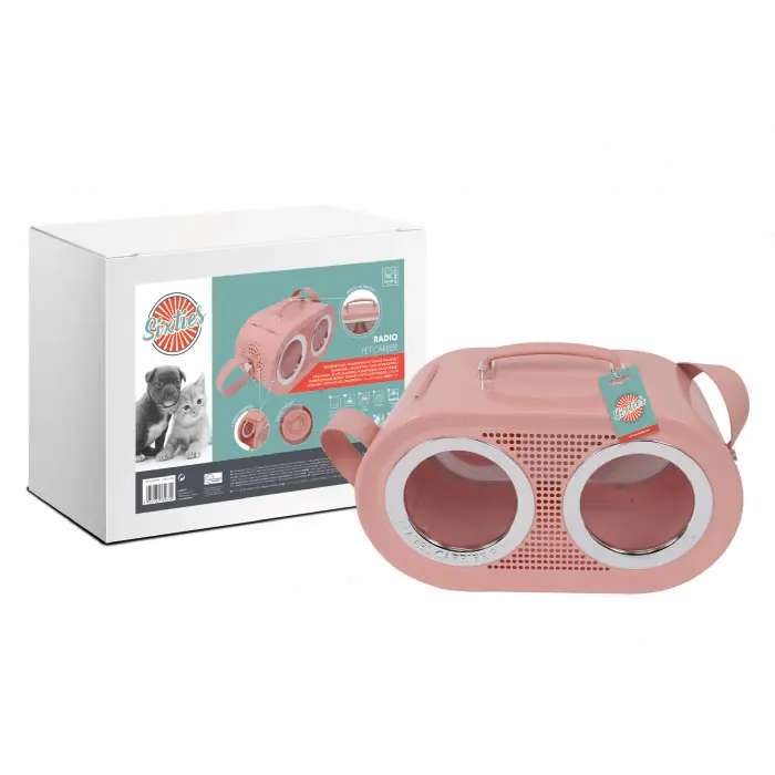 M-PETS Radio Kedi ve Küçük Irk Köpek Taşıma Çantası 50x23x31cm Pembe