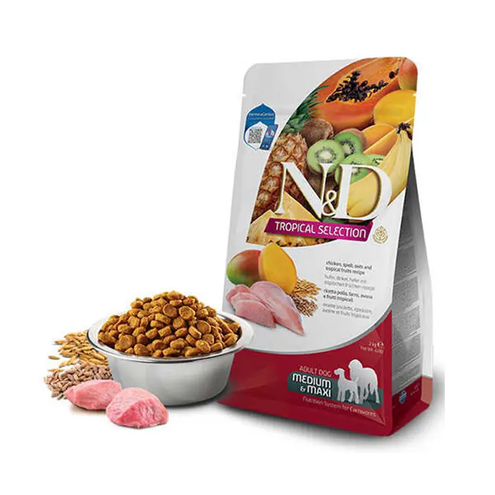 N&D Tropical Selection Tavuklu ve Tropikal Meyveli Orta ve Büyük Irk Yetişkin Köpek Maması 2kg
