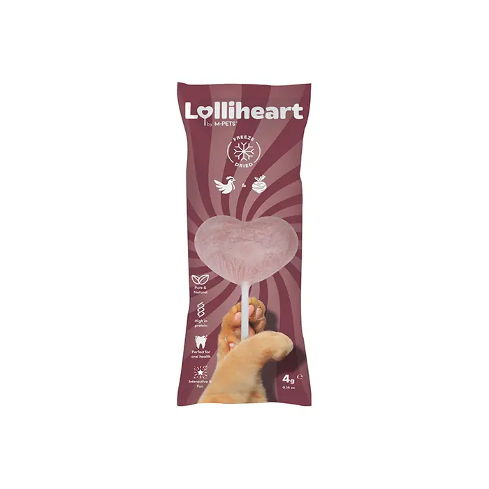 M-Pets Lolliheart Tavuklu ve Pancarlı Kedi Ödülü 4gr