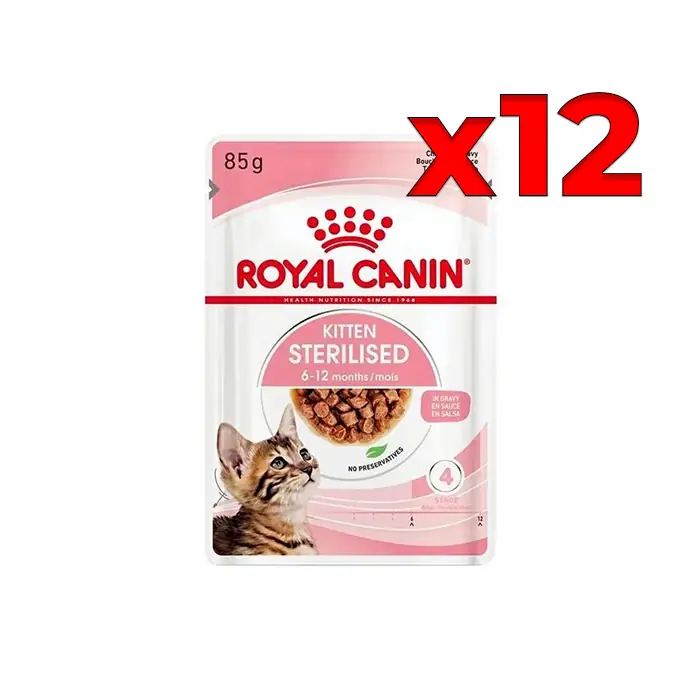 Royal Canin Kitten Sterilised Kısırlaştırılmış Yavru Kedi Yaş Maması 12X85gr