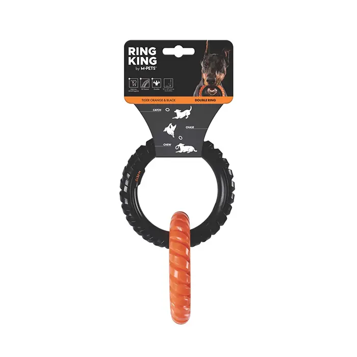 M-Pets Ring King Köpek Oyuncağı Double Turuncu Siyah