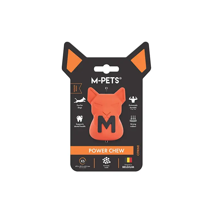 M-Pets Power Chew Kauçuk Köpek Ödül Oyuncağı Citrine XSmall