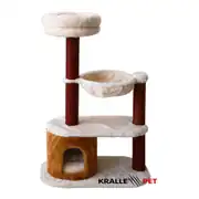 Kralle Üç Katlı Yuvalı Hamaklı Kedi Tırmalama 1037model Krem 1