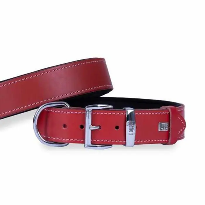 Doggie Yumuşak Doku Sade Köpek Boyun Tasması Red 4x57-65cm