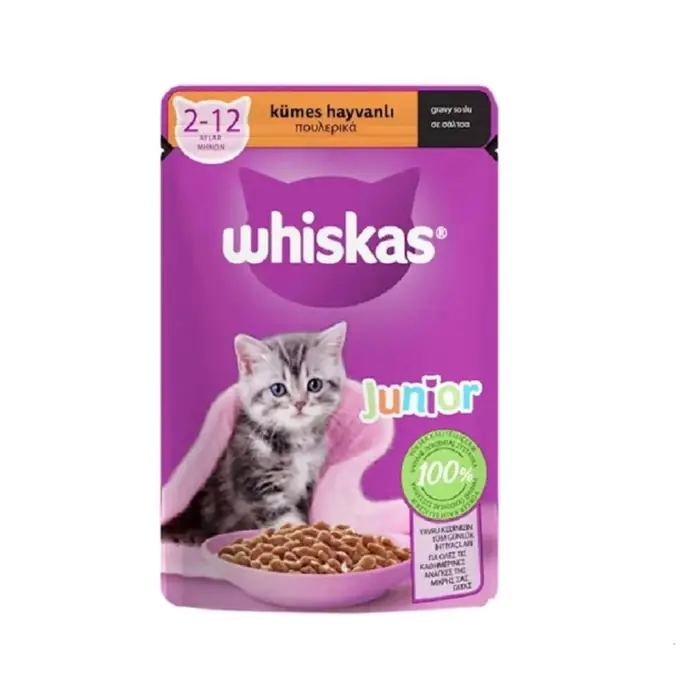 Whiskas Pouch Sos İçinde Kümes Hayvanlı Yavru Kedi Konservesi 85gr