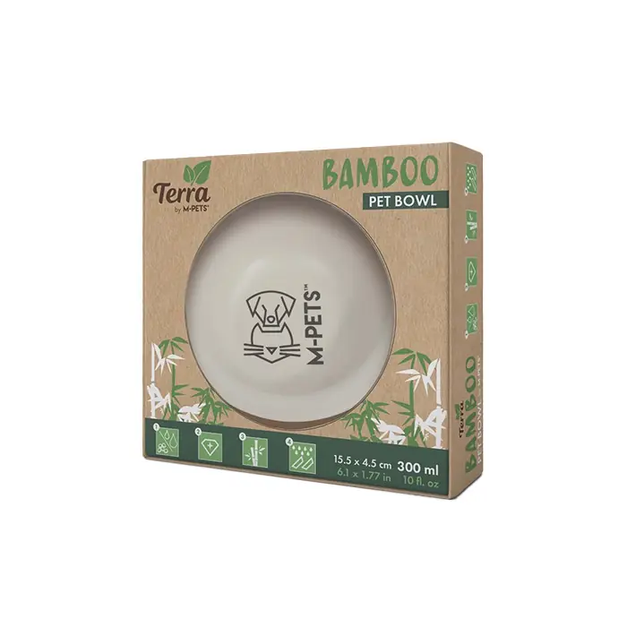 M-Pets Bamboo Kedi Köpek Mama ve Su Kabı 300ml